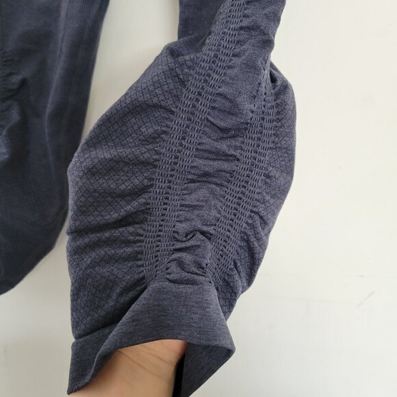 Lululemon In The Flow Crop II Leggings Heathered Inkwell Ruched Seamless Size 4 - Picture 10 of 17